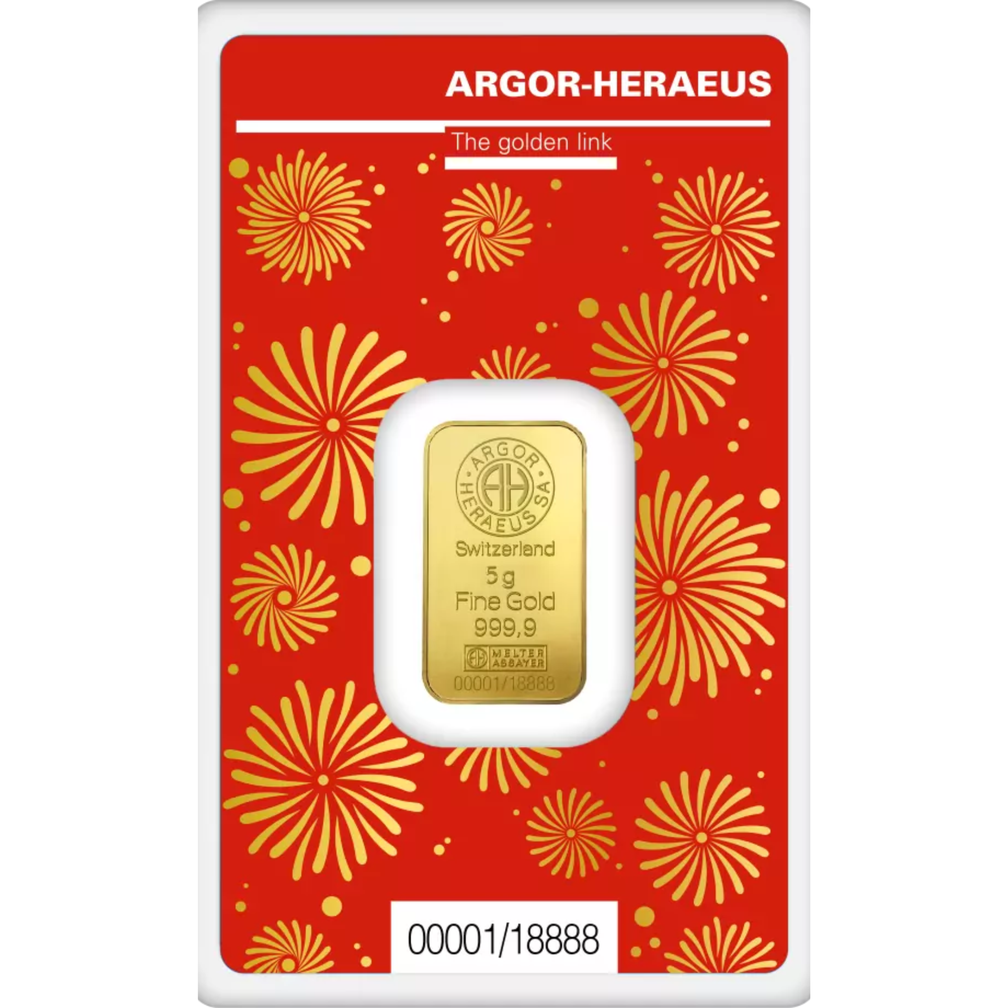 2024 5g Argor-Heraeus Gold Lunar Dragon Minted Bar