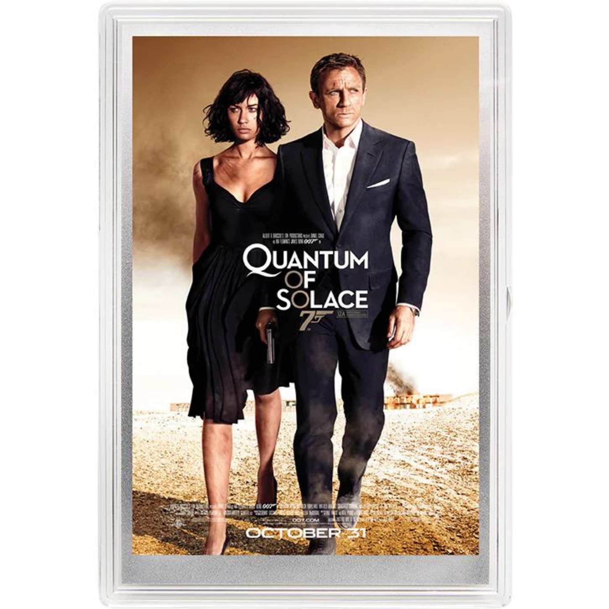 James Bond Silver Foil Poster - QUANTUM OF SOLACE