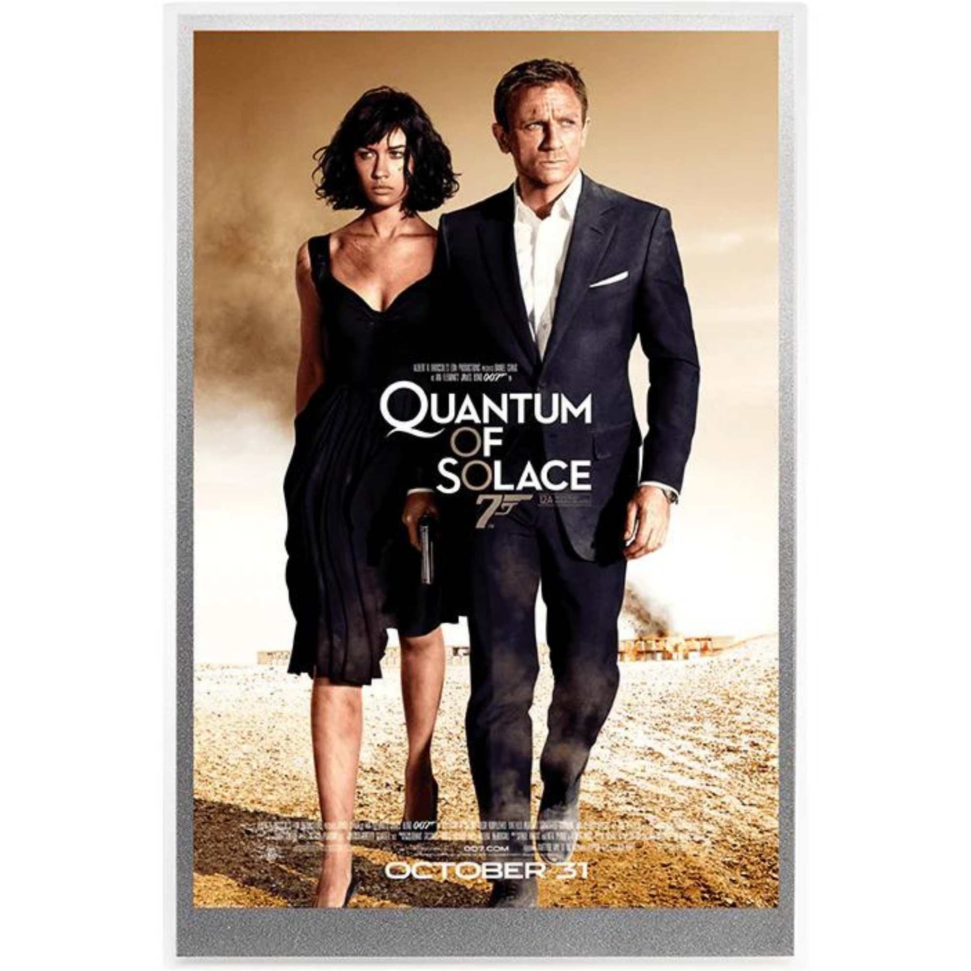 James Bond Silver Foil Poster - QUANTUM OF SOLACE
