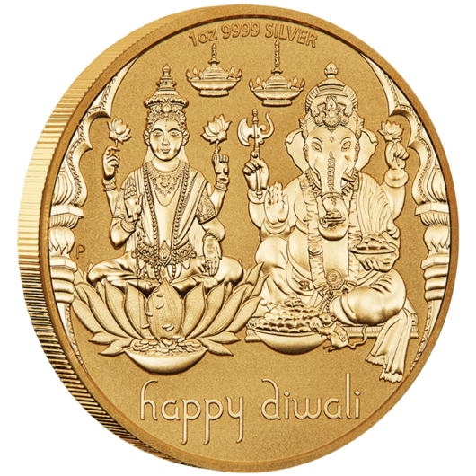 2023 Diwali 1oz Silver Gilded BU Medallion