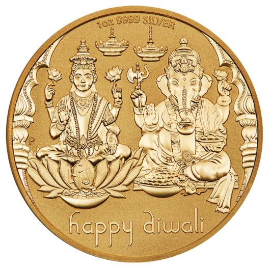 2023 Diwali 1oz Silver Gilded BU Medallion