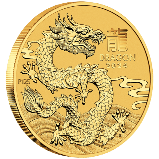 2024 1oz Perth Mint Gold Lunar Dragon Coin Series 3