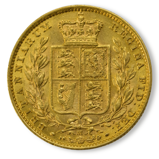 1880M Queen Victoria Shield Sovereign Very Fine + / Extra Fine