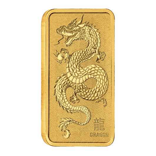 2024 1oz Perth Mint Gold Lunar Dragon Bar