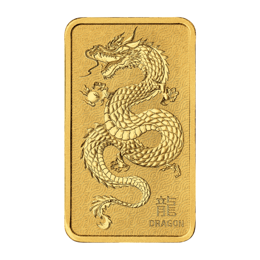 2024 1oz Perth Mint Gold Lunar Dragon Bar