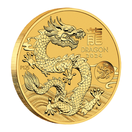 2024 1oz Perth Mint Gold Lunar Dragon with Privy Mark