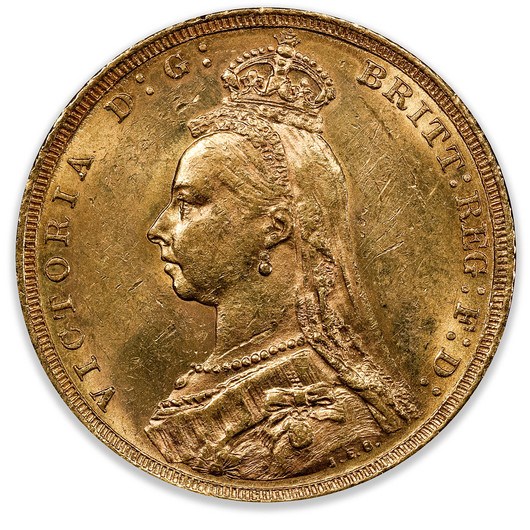 1890M Jubilee Head Sovereign PCGS MS62