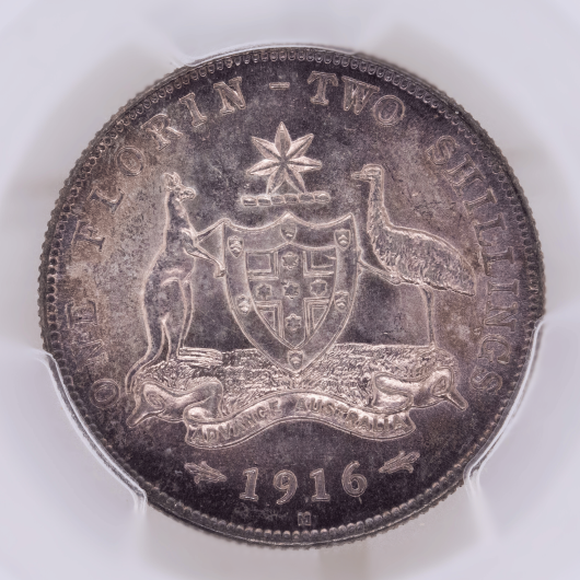 1916 Australian Florin PCGS MS63