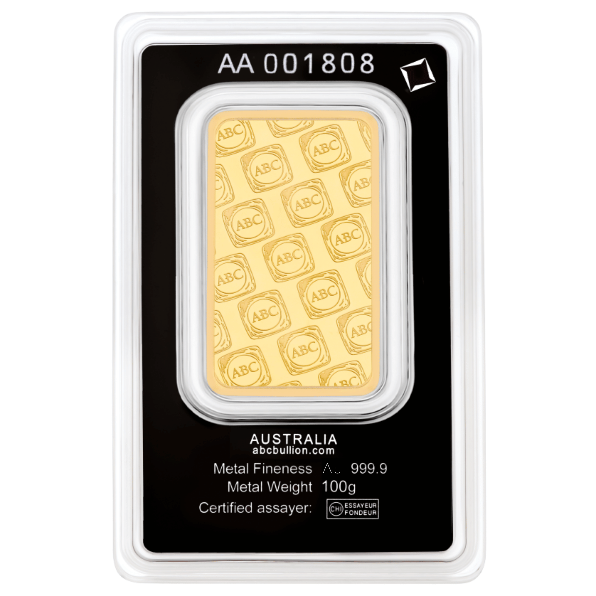 100g ABC Gold Minted Bar