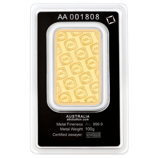 100g ABC Gold Minted Bar