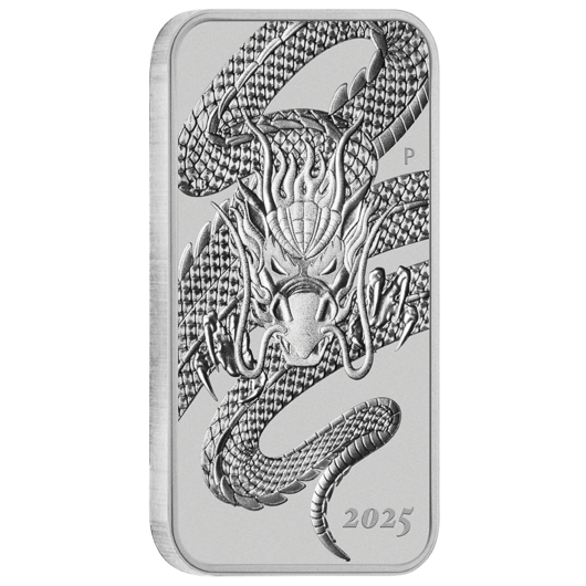 2025 1oz Perth Mint Silver Dragon Rectangular Coin