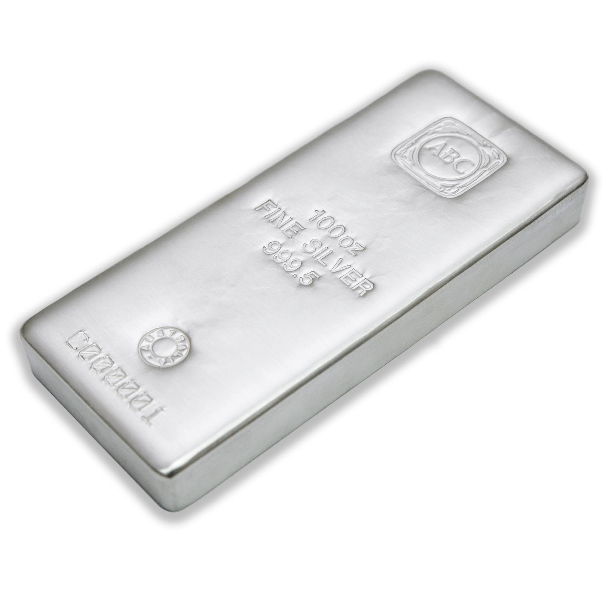 100oz ABC Silver Cast Bar