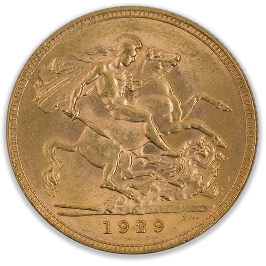 1930P George V Sovereign About Uncirculated