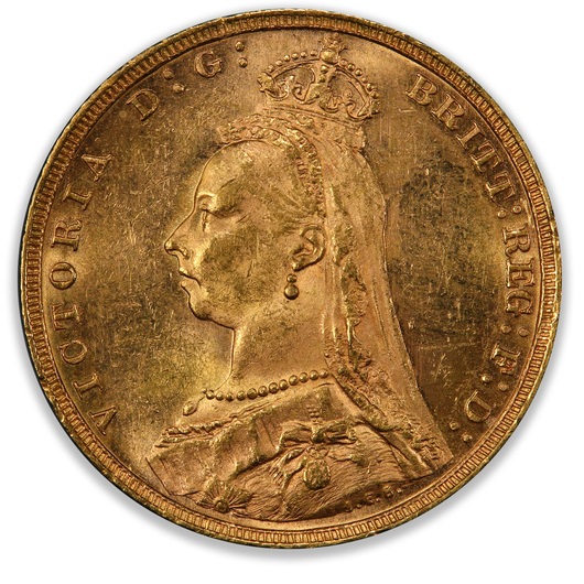 1893M Jubilee Head Sovereign PCGS MS63