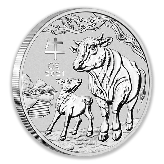 2021 5oz Perth Mint Silver Lunar Ox Coin Series 3