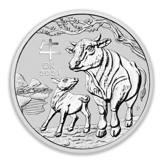 2021 5oz Perth Mint Silver Lunar Ox Coin Series 3