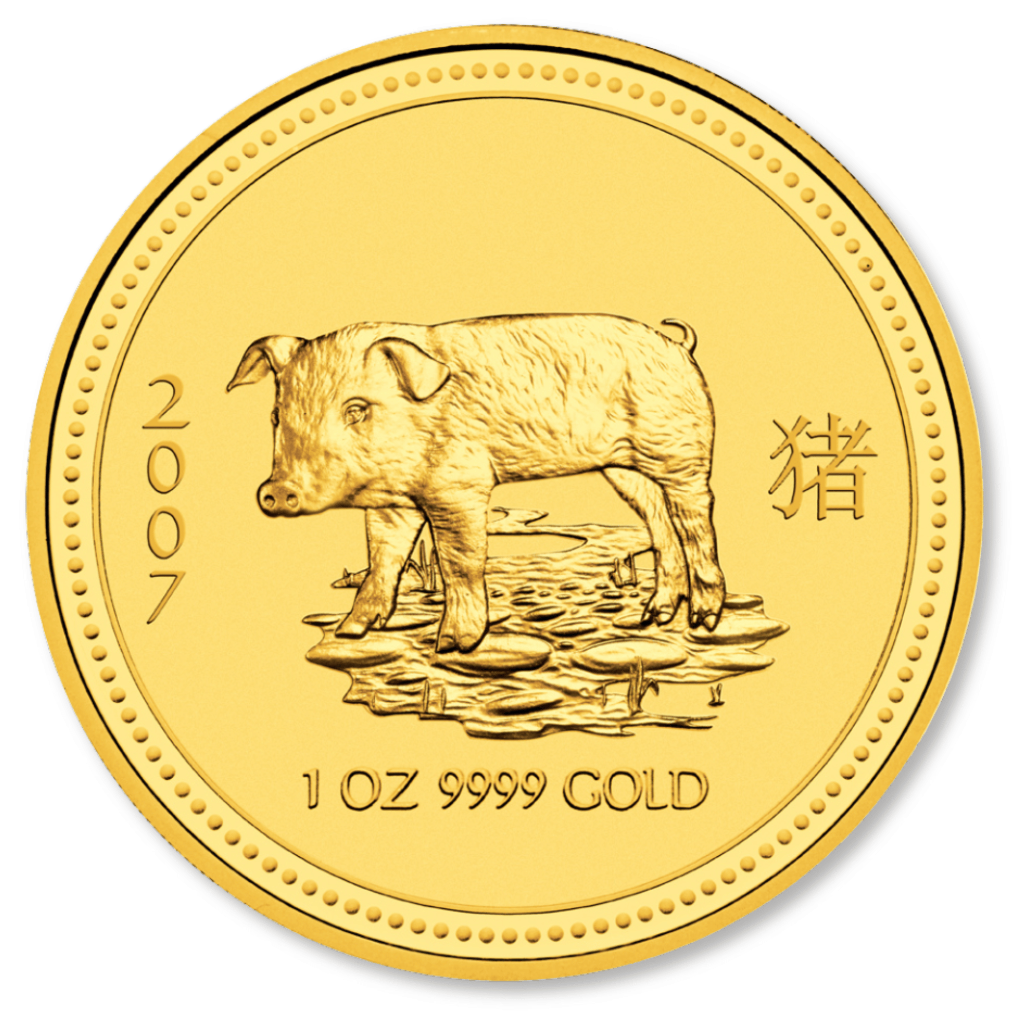 2007 1oz Perth Mint Gold Lunar Pig Coin Series 1