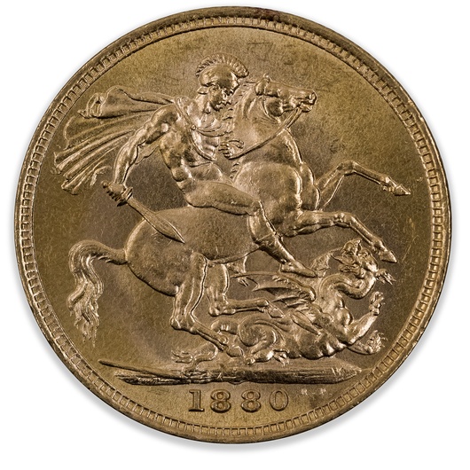 1880M Queen Victoria St George Sovereign Uncirculated
