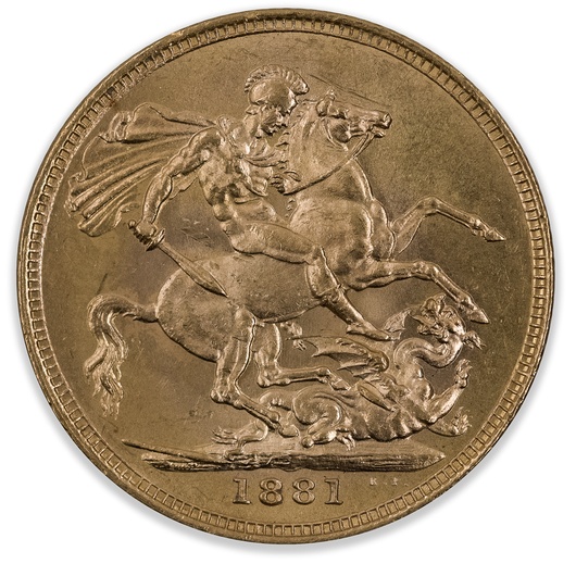 1881M Queen Victoria St George Sovereign Uncirculated