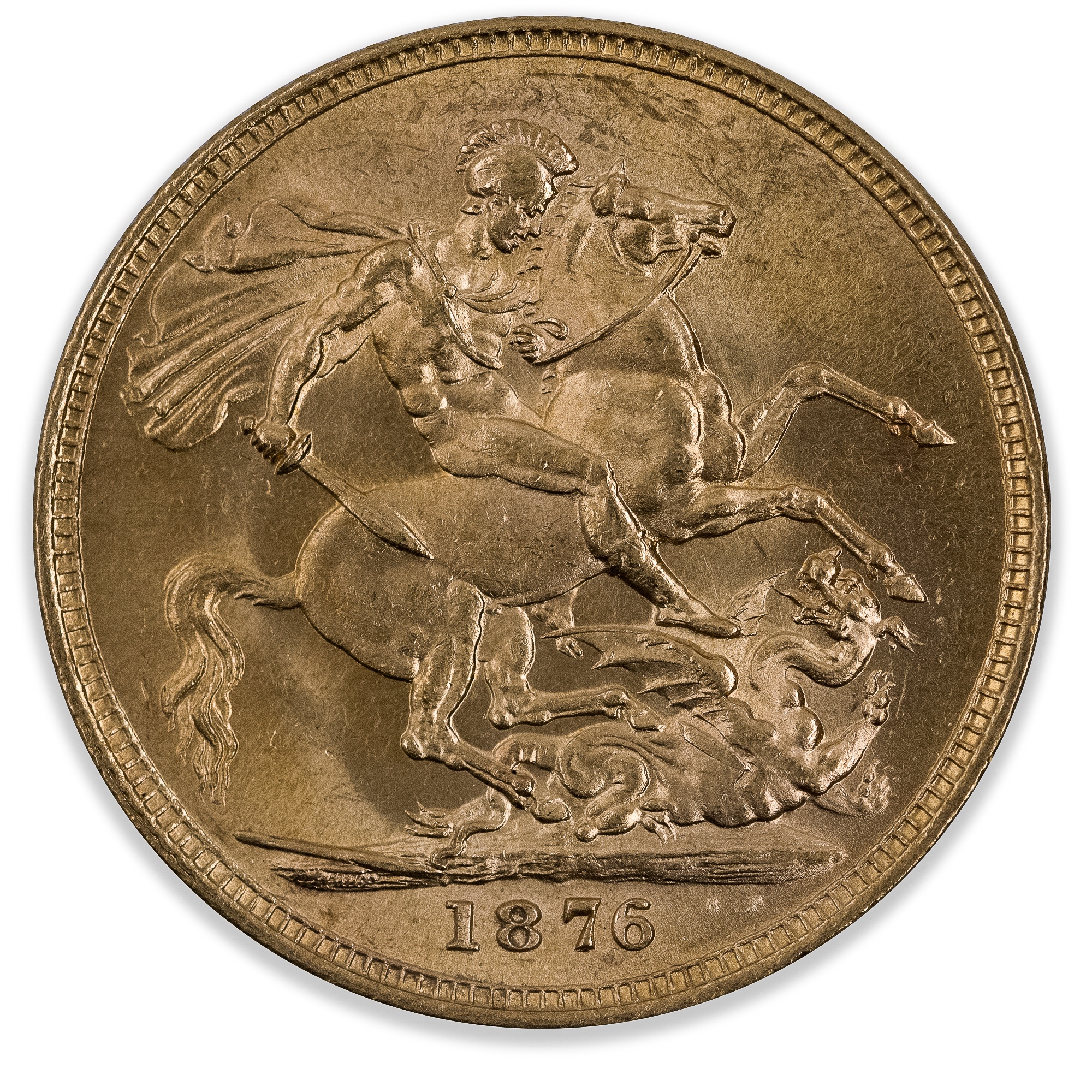 1876M Queen Victoria St George Sovereign Nice Uncirculated