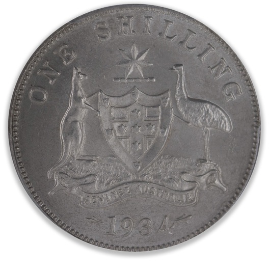 1934 Australian Shilling PCGS MS64