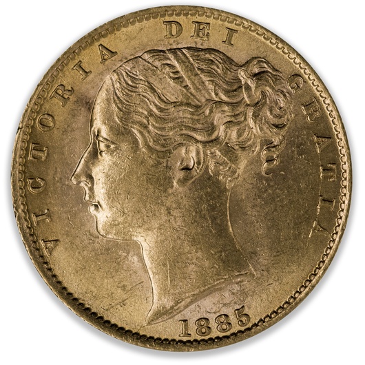1885S Shield Sovereign Uncirculated