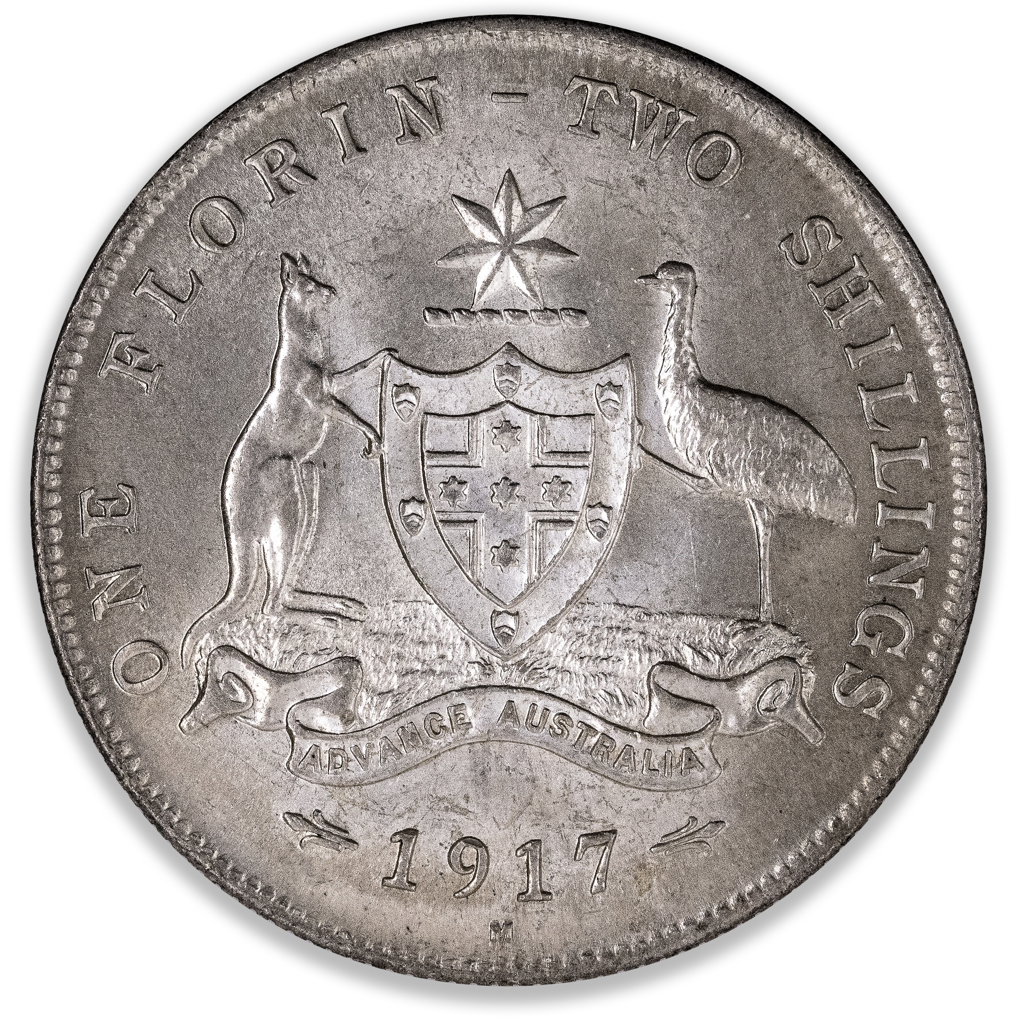 1917 Australian Florin Nice Uncirculated