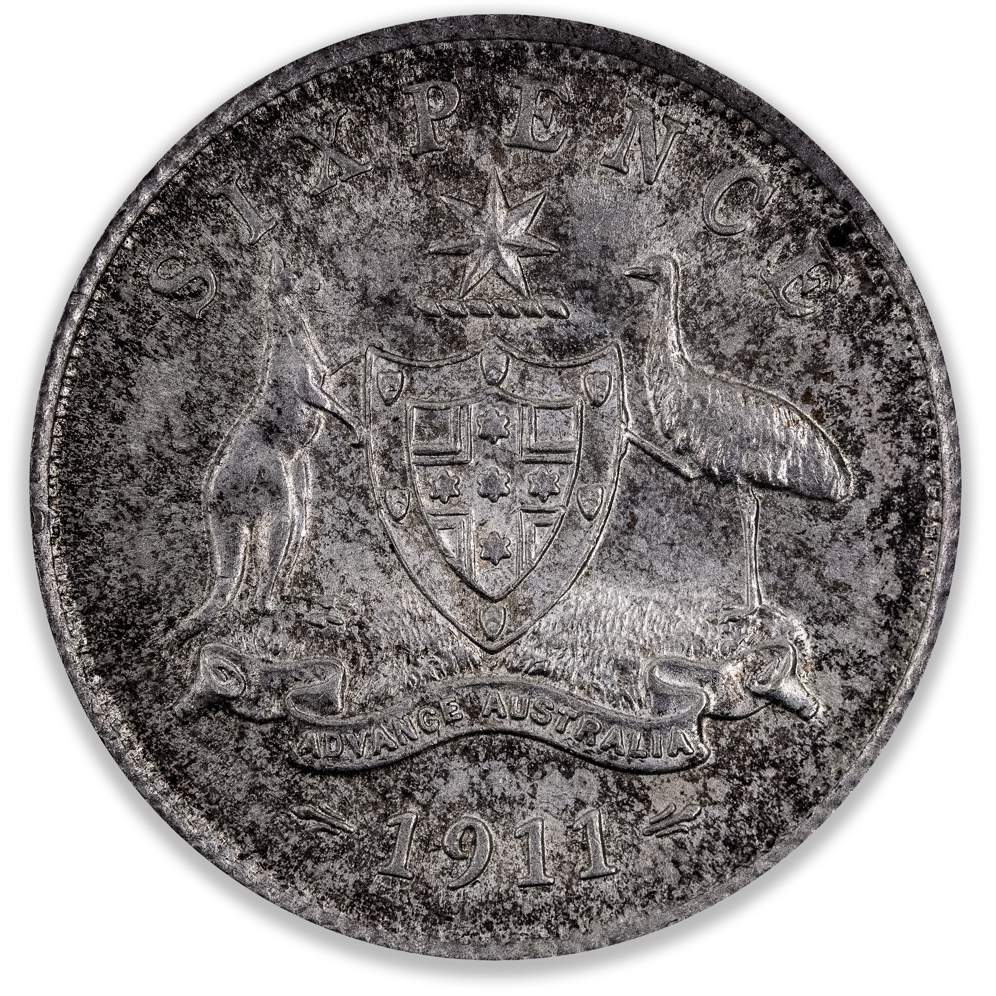 1911 Australian Sixpence Uncirculated