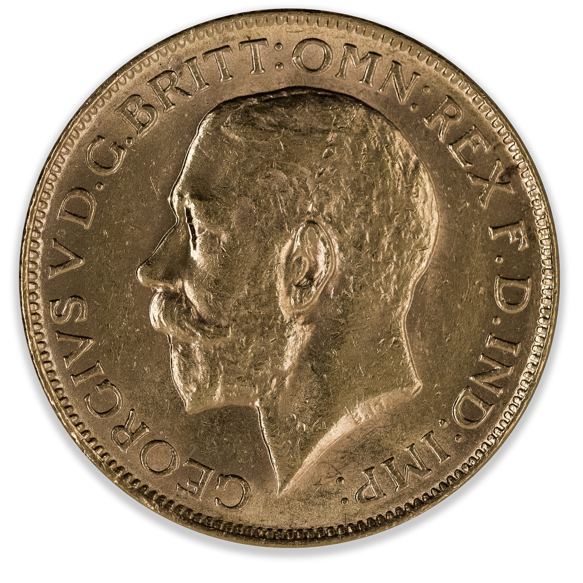 1920M George V Sovereign About Uncirculated