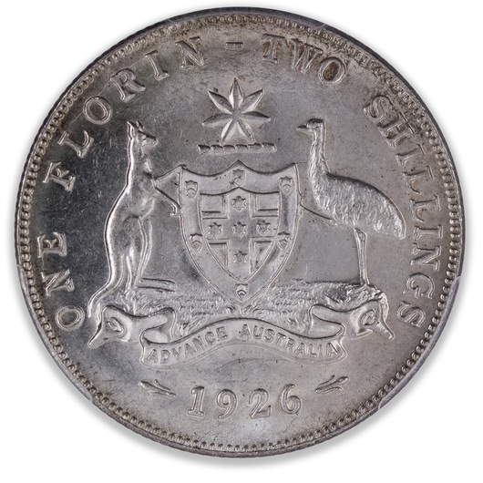 1926 Australian Florin Grade PCGS MS62