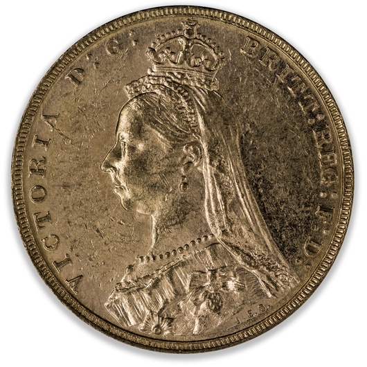 1892M Jubilee Head Sovereign About Uncirculated