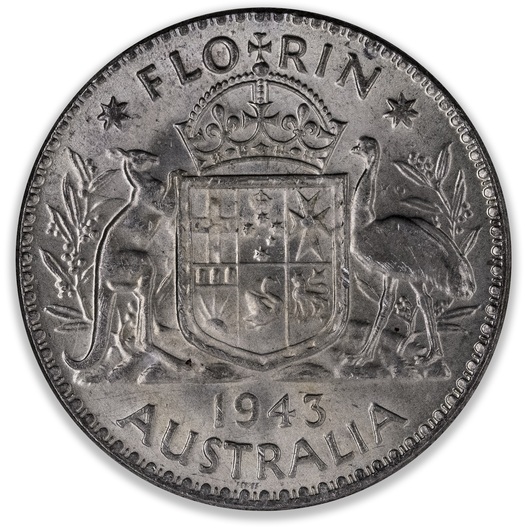 1943M Australian Florin Nice Uncirculated/Ch Uncirculated