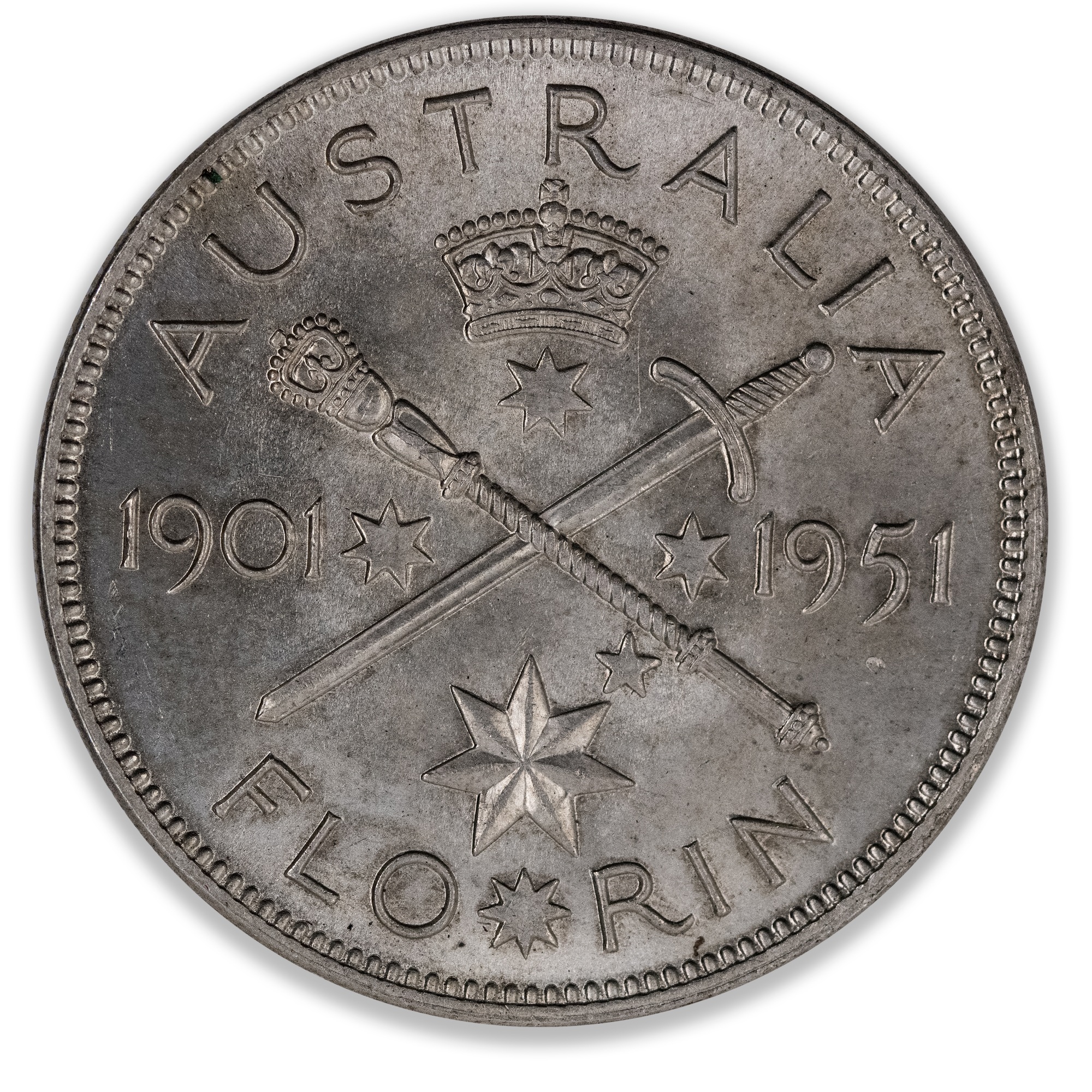 1951 Australian Florin Jubilee Uncirculated