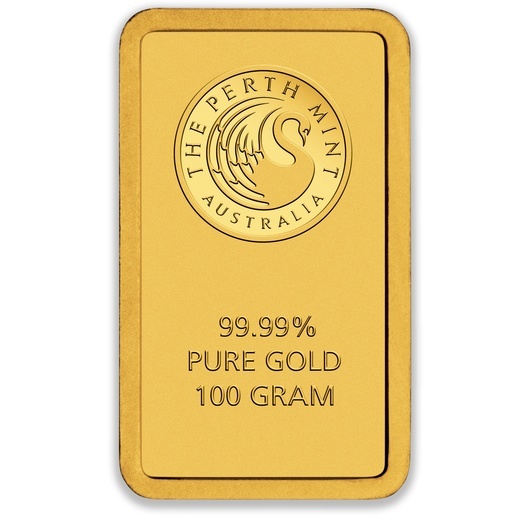 100g Perth Mint Gold Minted Bar
