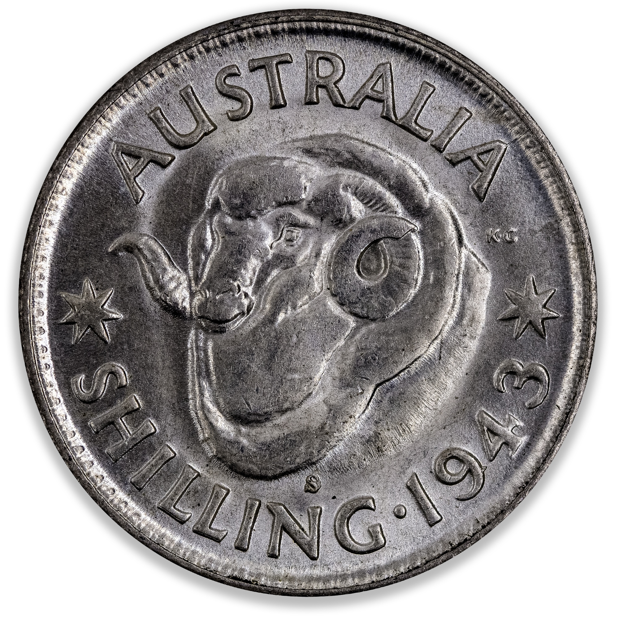 1943S Australian Shilling Uncirculated