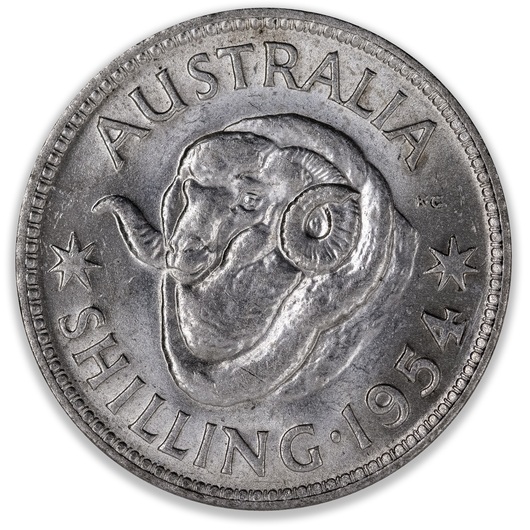 1954 Australian Shilling Nice Uncirculated