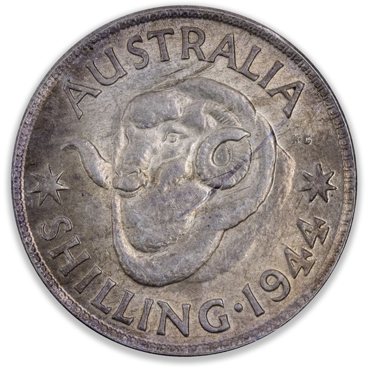 1944 Australian Shilling About Uncirculated