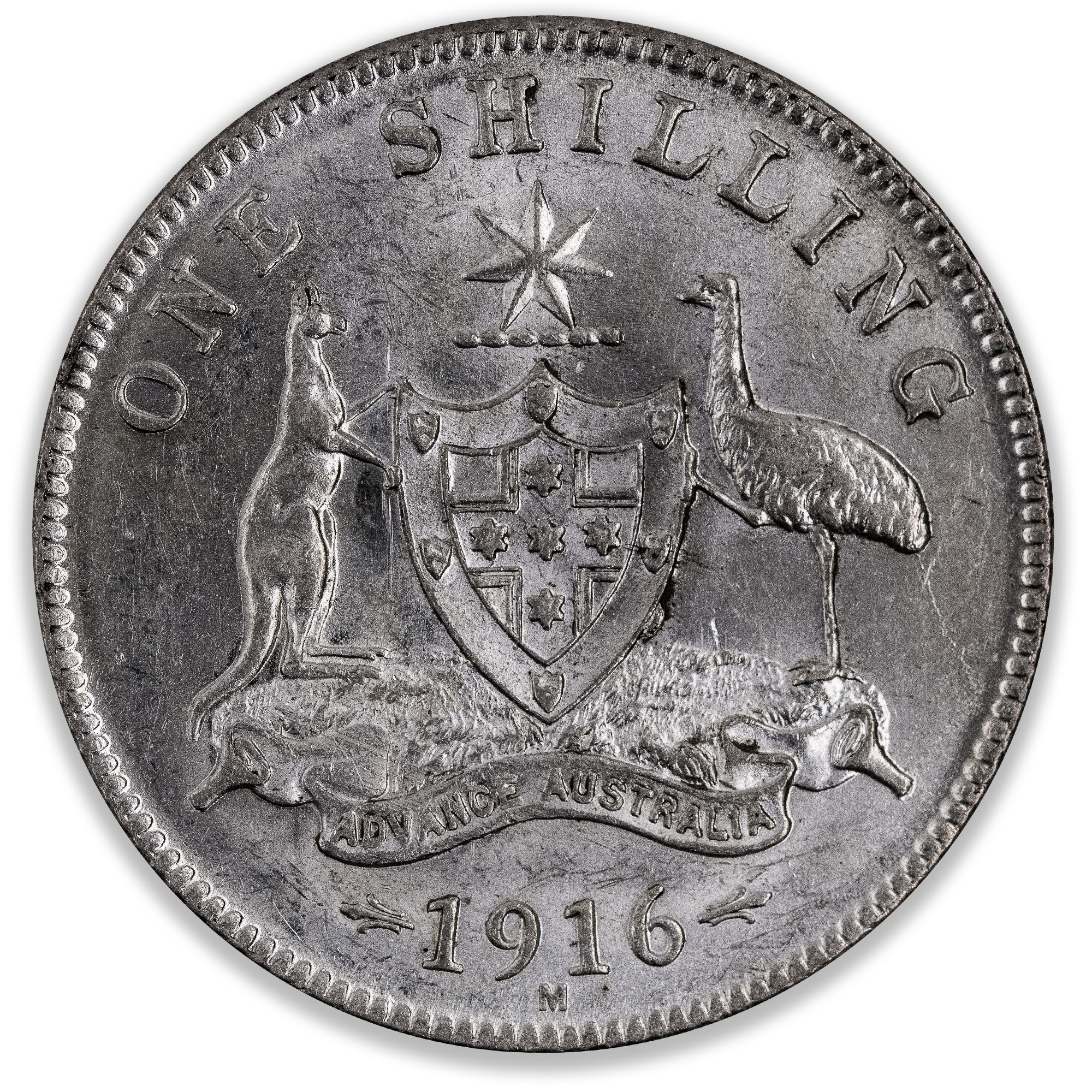 1916 Australian Shilling Nice Extra Fine +
