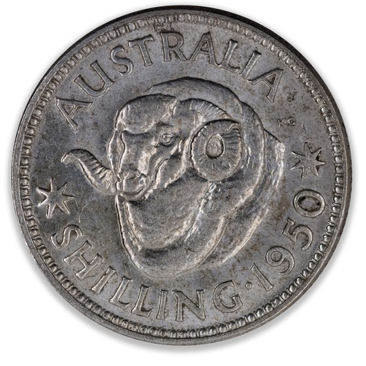 1950 Australian Shilling About Uncirculated/Uncirculated