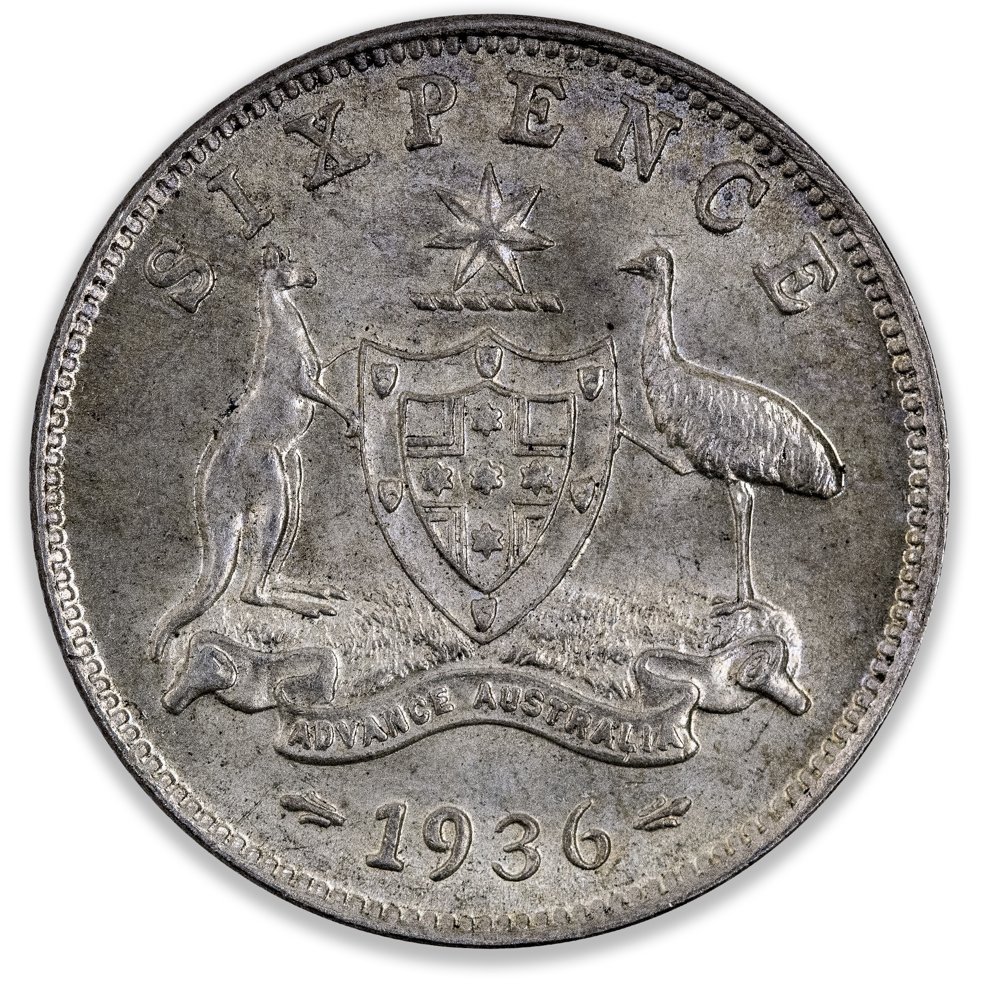 1936 Australian Sixpence Choice Uncirculated