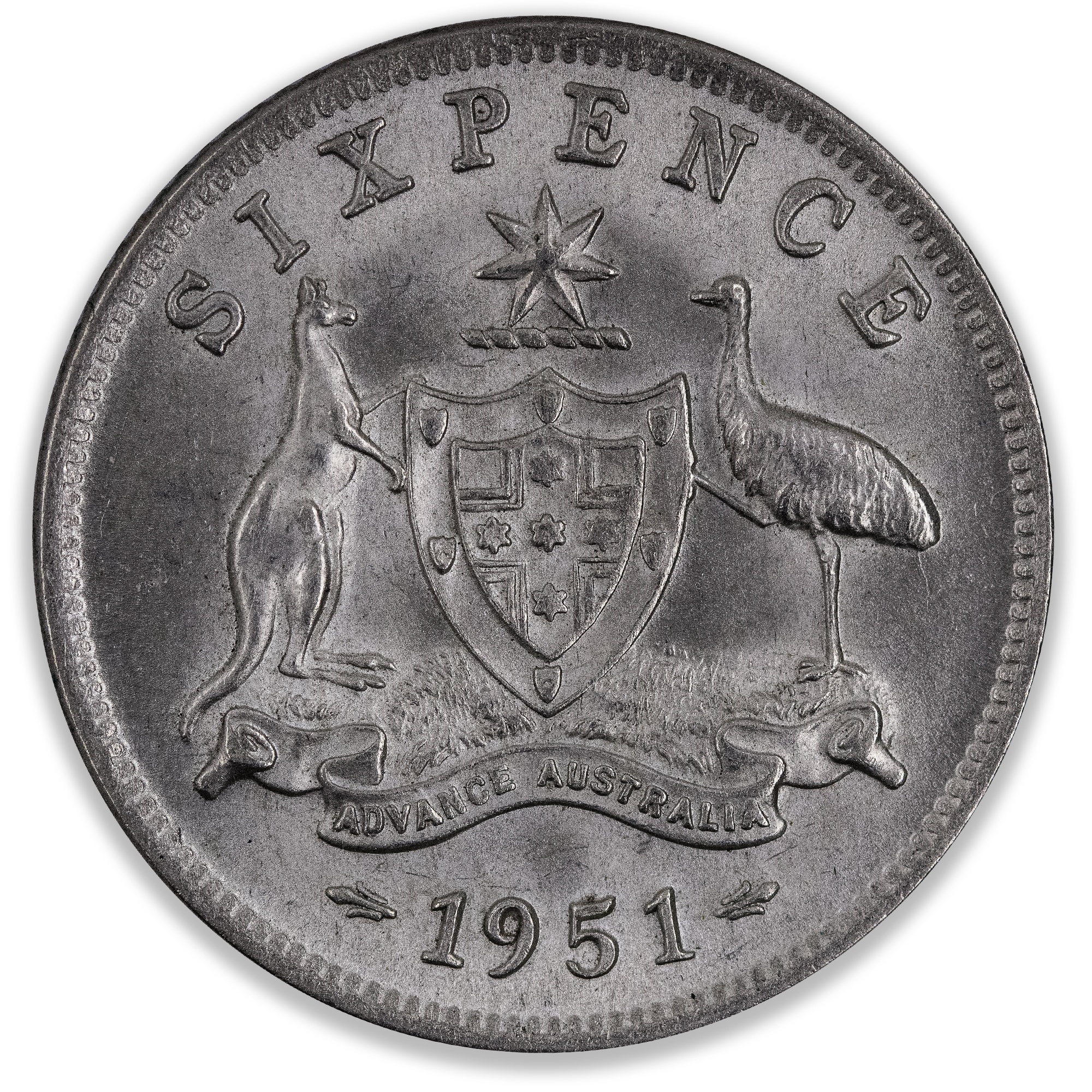1951M Australian Sixpence Choice Uncirculated