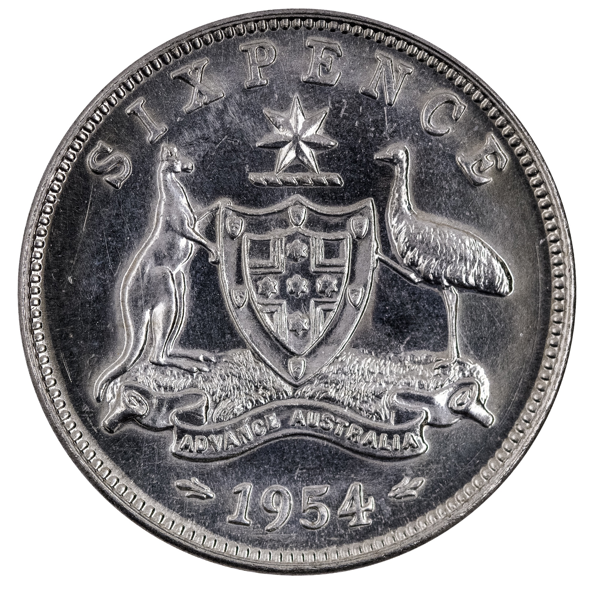 1954 Australian Sixpence Nice Uncirculated