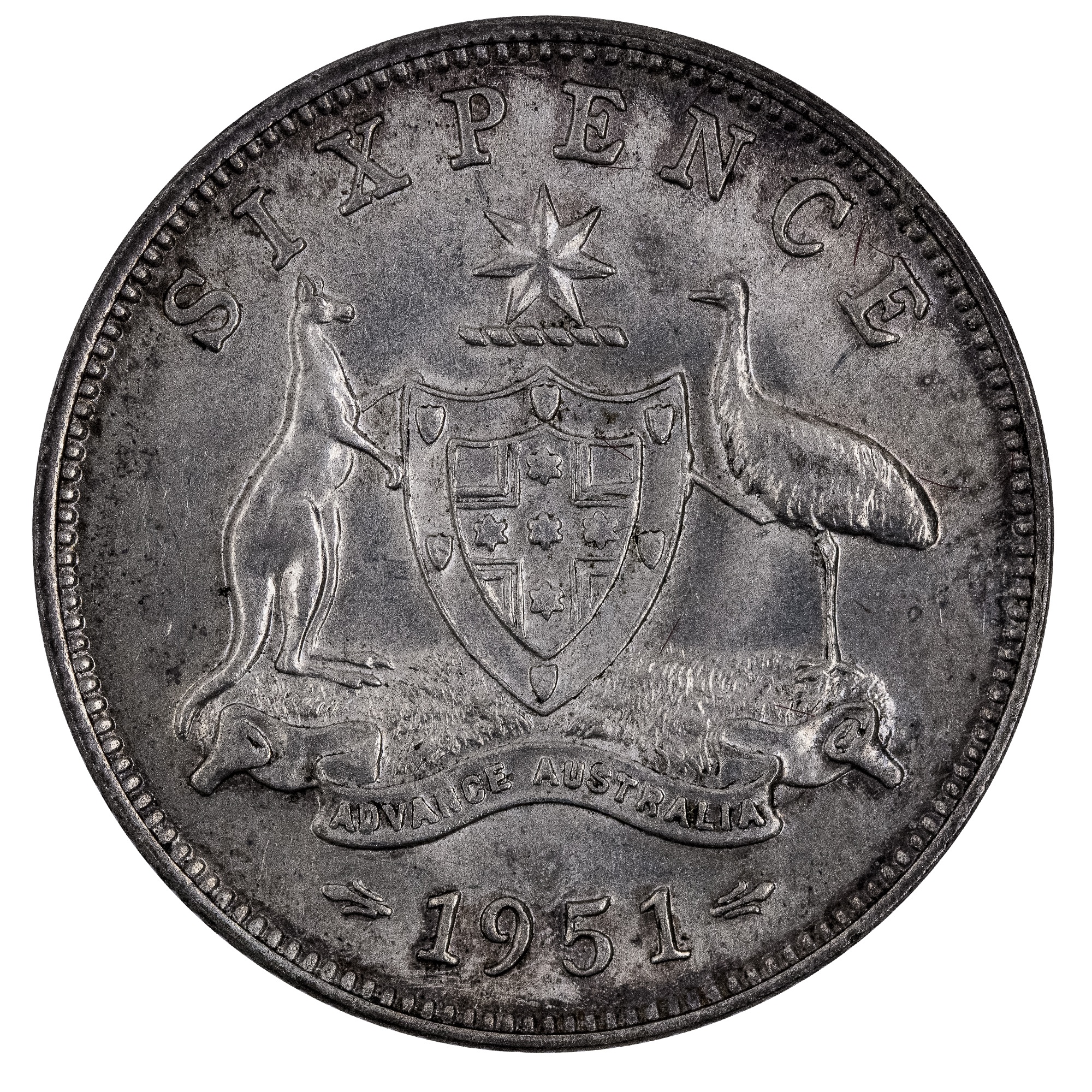 1951M Australian Sixpence Uncirculated