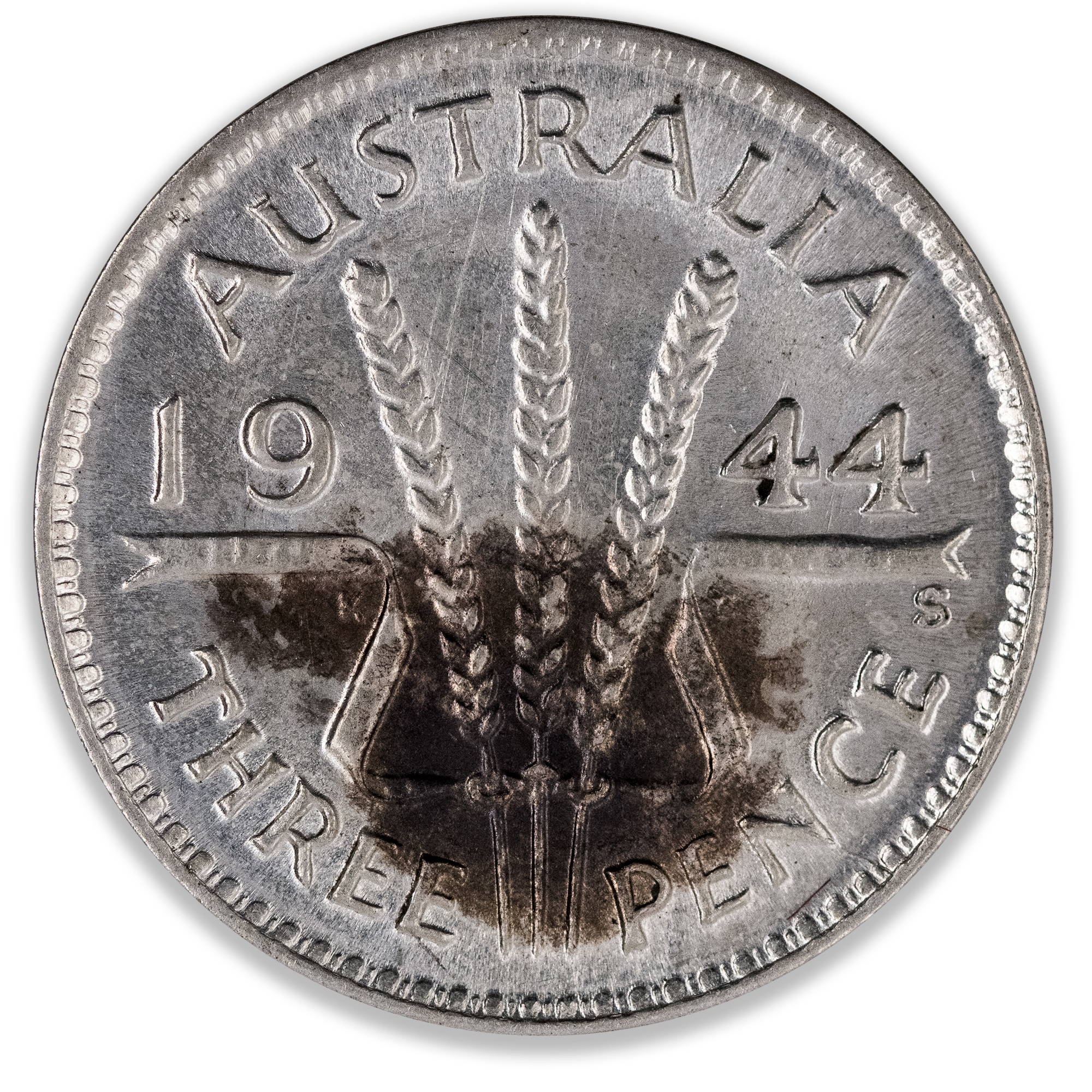 1944S Australian Threepence Uncirculated