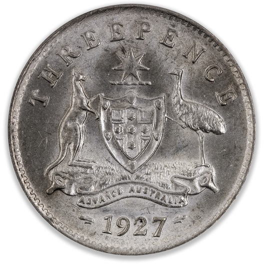 1927 Australian Threepence Extra Fine