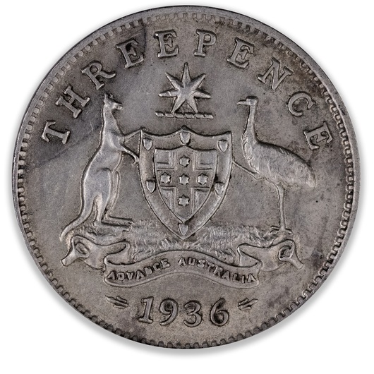 1936 Australian Threepence Good Extra Fine