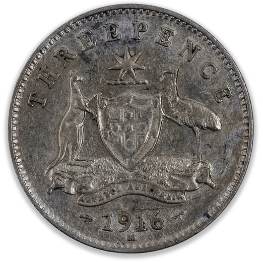 1916 Australian Threepence Very Fine
