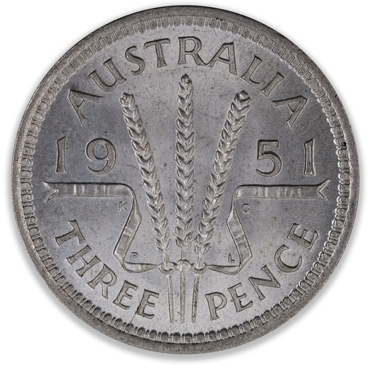 1951PL Australian Threepence Choice Uncirculated