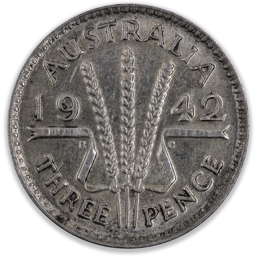1942M Australian Threepence About Extra Fine Extra Fine
