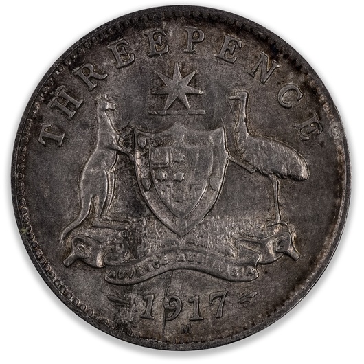 1917 Australian Threepence Good Very Fine
